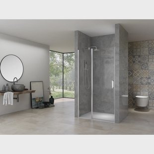 Nisdeur Van Rijn ST02 118x200 cm Draaideur 6 mm Met Vaste Wand 8mm Chroom Nisdeur Van Rijn ST02 118x200 cm Draaideur 6 mm Met Vaste Wand 8mm Chroom