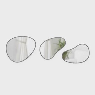 Umbra Hubba Pebble Spiegel - Set van 3 - Metallic Titanium