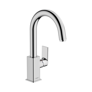 Wastafelmengkraan HansGrohe Vernis Blend 210 Eengreeps Met Trekwaste En Draaibare Uitloop Vierkant Chroom