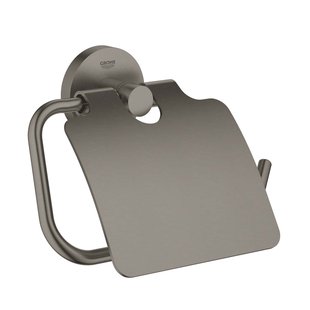Toiletrolhouder GROHE Essentials Met Deksel Hard Graphite Geborsteld