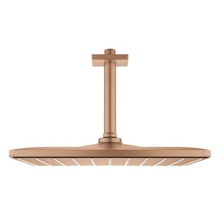 Regendoucheset GROHE Rainshower Mono Cube 31 cm met Plafondarm Warm Sunset Geborsteld