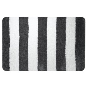 Badmat Sealskin Linje Polyester 90x60 cm Grijs