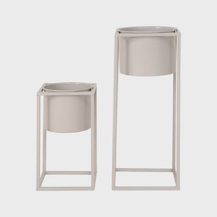 Finnley staande bloempot beige - set van 2