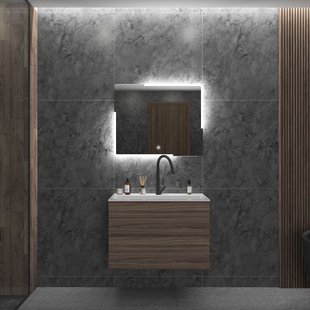 Badkamerspiegel Gliss Design Melite 80x70 cm Met LED Incl. Verwarming