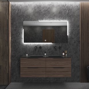 Badkamerspiegel Gliss Design Melite 120x70 cm Met LED Incl. Verwarming Badkamerspiegel Gliss Design Melite 120x70 cm Met LED Incl. Verwarming