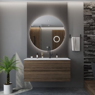 Spiegel Gliss Design Sol Rond 60cm Met LED Met Spiegelverwarming Verlichting En Spiegelverwarming