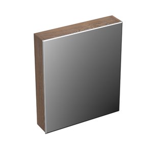 Spiegelkast Forzalaqua Uni 59.5x68.5x12.5 Cm 1 Deur Rechts Tweezijdig Spiegel Eiken Havanna