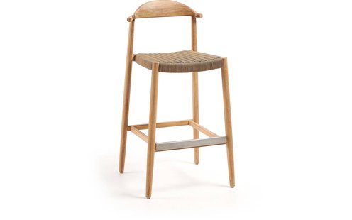 Kave Home Kave Home Eetkamerstoel Nina, Nina massief acaciahouten kruk hoogte 76 cm Kave Home Kave Home Eetkamerstoel Nina, Nina massief acaciahouten kruk hoogte 76 cm