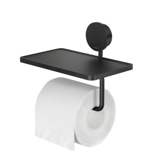 Toiletrolhouder met planchet Geesa Opal Zwart