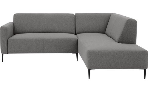 Goossens Bank Key West grijs, stof, 2-zits, modern design met ligelement rechts