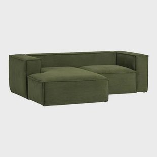 Kave Home Blok Chaise Longue Links - Donkergroen - Rib