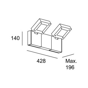 LEDS-C4 Modis buitenwand 2x16.6W CCT antraciet 43cm LEDS-C4 Modis buitenwand 2x16.6W CCT antraciet 43cm