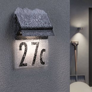 Paulmann solar-huisnummer lamp Neda in zwart