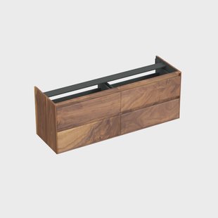 Onderkast Forzalaqua Reno 160x51x60 Cm 4 Lades Softclose Noten Pure Walnut