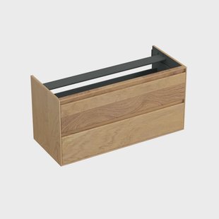 Onderkast Forzalaqua Reno 120x51x60 Cm 2 Lades Softclose Eiken Smoke