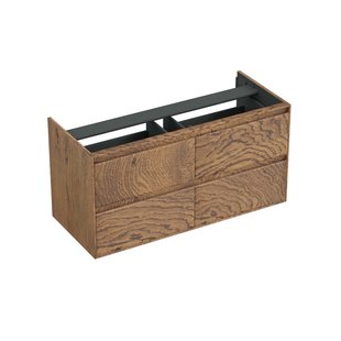 Onderkast Forzalaqua Reno 120x51x60 Cm 2 Lades Softclose Eiken Castle Brown