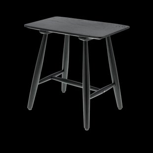 Bast houten krukje zwart