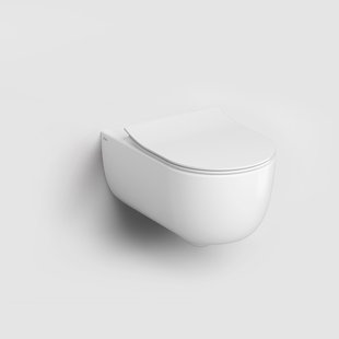 Wandcloset Clou Hammock Randloos 56cm Inclusief Dunne Zitting met Deksel Softclose OnePack Mat Wit