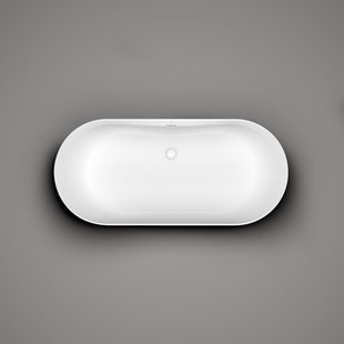 Vrijstaand Ligbad Clou Solium Geïntegreerde Overloop Met Plug Mat Wit