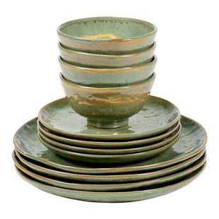 SERAX - Pascale Naessens - Pure Serviesset - 12 delig - Zeegroen