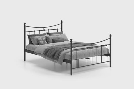 Bed Molly Zwart 140x200cm