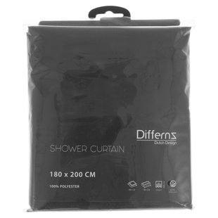 Douchegordijn Differnz Color Polyester 180x200 cm Antraciet