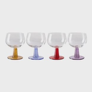 HKliving Swirl Wijnglas 0,35 L - Set van 4