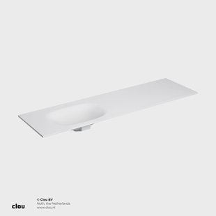 Clou Hammock Wastafelblad Enkele Waskom Links 170cm Compositie 20 Aluite Mat Wit
