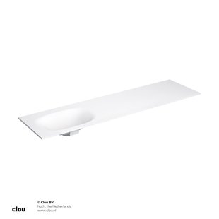 Clou Hammock Wastafelblad Enkele Waskom Links 180cm Compositie 23 Aluite Mat Wit