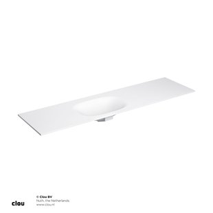 Clou Hammock Wastafelblad Enkele Waskom Links 180cm Compositie 27 Aluite Mat Wit