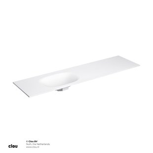 Clou Hammock Wastafelblad Enkele Waskom Links 180cm Compositie 32 Aluite Mat Wit