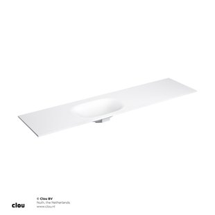 Clou Hammock Wastafelblad Enkele Waskom Links 190cm Compositie 34 Aluite Mat Wit
