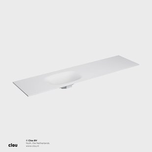 Clou Hammock Wastafelblad Enkele Waskom Links 190cm Compositie 36 Aluite Mat Wit