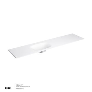Clou Hammock Wastafelblad Enkele Waskom Links 200cm Compositie 38 Aluite Mat Wit