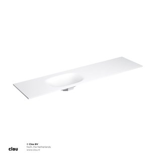 Clou Hammock Wastafelblad Enkele Waskom Links 200cm Compositie 40 Aluite Mat Wit