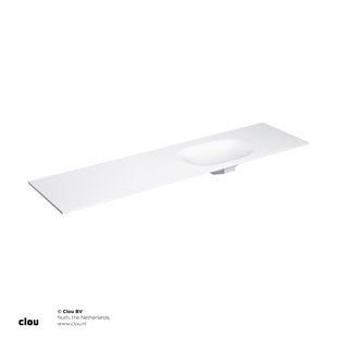 Clou Hammock Wastafelblad Enkele Waskom Rechts 190cm Compositie 37 Aluite Mat Wit