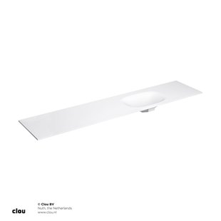 Clou Hammock Wastafelblad Enkele Waskom Rechts 220cm Compositie 45 Aluite Mat Wit