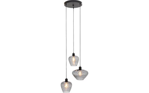 Goossens Hanglamp Dijon, Hanglamp met 3 lichtpunten Ø35cm