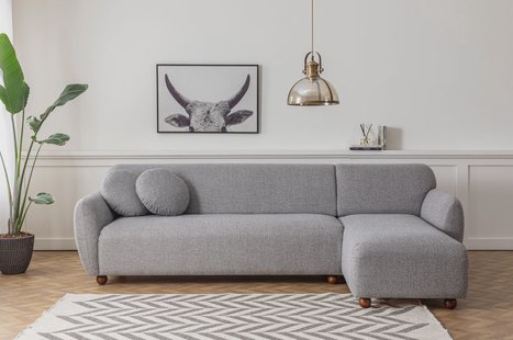 Hoekbank Eddy rechts bouclé | Atelier Del Sofa