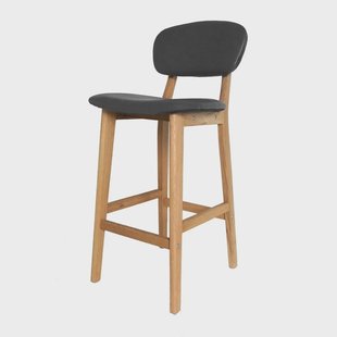 Wood houten barkruk met kunstleren zitting - 65 cm