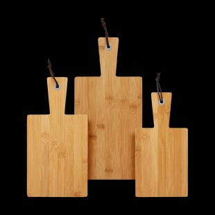 Dille houten serveerplank bamboe - set van 3