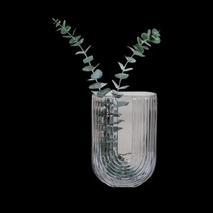 U-shape glazen vaas rookglas - 13 x 19 cm