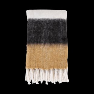 Sinta plaid wit/zwart/bruin - 170 x 130 cm