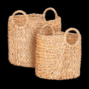 Bowie ronde waterhyacint manden - set van 2