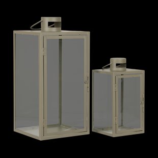 Ted glazen windlicht groen - set van 2