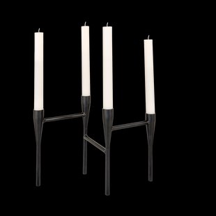 Indy metalen kandelaar zwart - 4 stuks