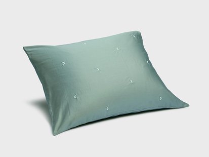 Yumeko Kussensloop katoen satijn sea green moon 50x60 100% biologisch en fairtrade katoen