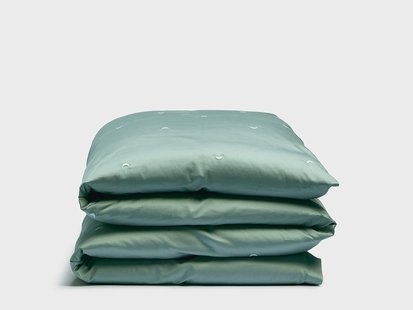 Yumeko Kinderdekbedovertrek katoen satijn sea green moon 100% biologisch en fairtrade katoen