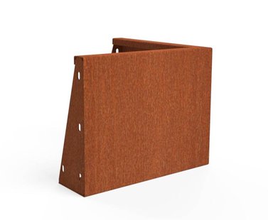 Keerwand cortenstaal buitenhoek 50x50x30cm.