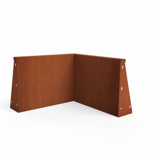 Keerwand cortenstaal binnenhoek 100x100x40cm.